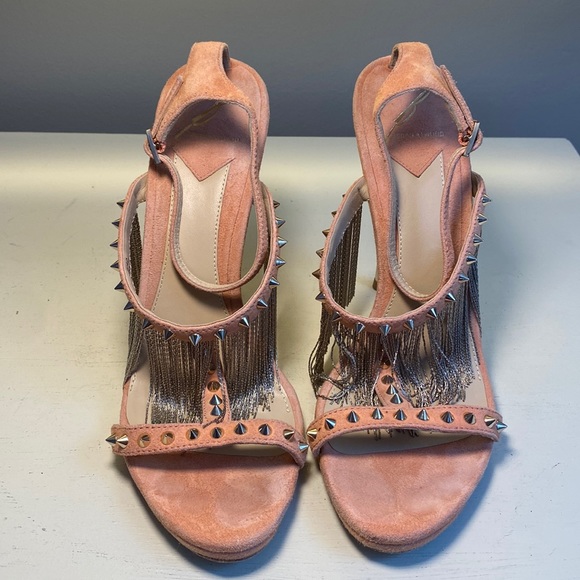 Peach suede with studs & chain fringe; in the box! - Picture 5 of 9